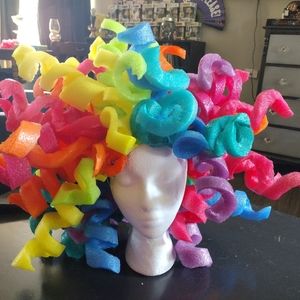 Custom rainbow foam wig